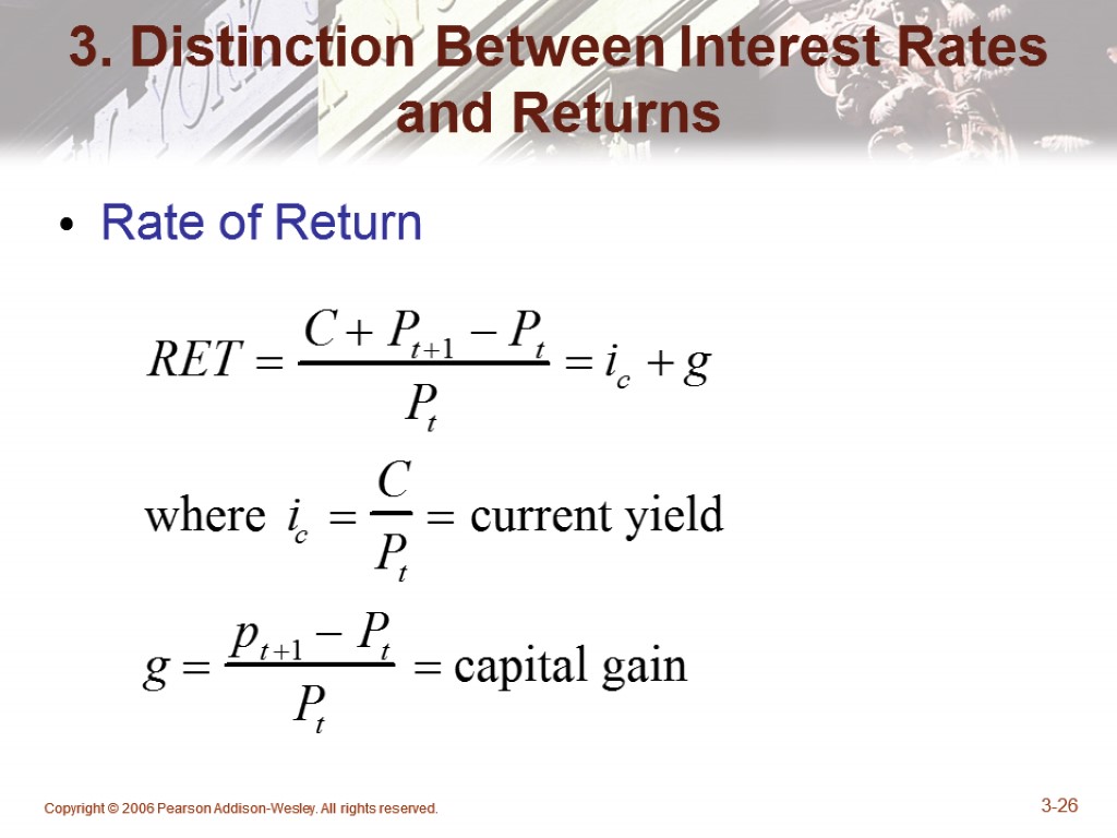 Copyright © 2006 Pearson Addison-Wesley. All rights reserved. 3-26 3. Distinction Between Interest Rates